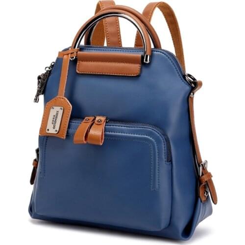 New Genuine Leather Backpack Multifunctional Female Trend Shoulder Bag Luxury Designer Vintage High Quality Women Casual Daypack