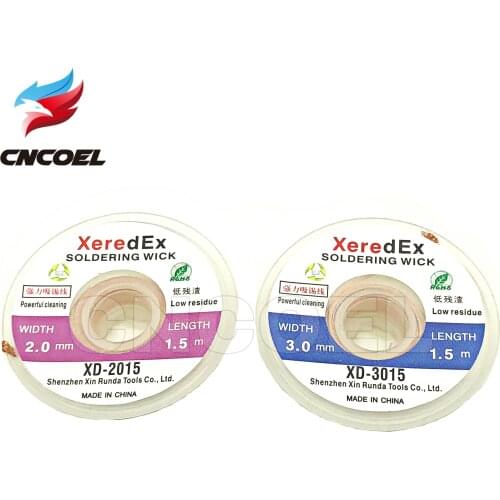 1Pcs 2.0mm/3.0mm 1.5M Desolder Braid Solder Remover Wick Low Residue Non-Clean Tin Strip Lead Cord Flux BGA Repair Tool