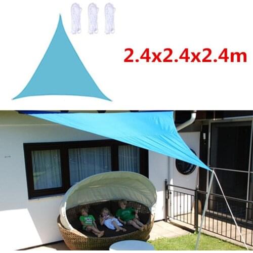 2.4x2.4x2.4m Heavy Shade Sail Sun Canopy Cover Outdoor Trilateral Garden Yard Awnings Waterproof Car Sunshade Cloth Summer