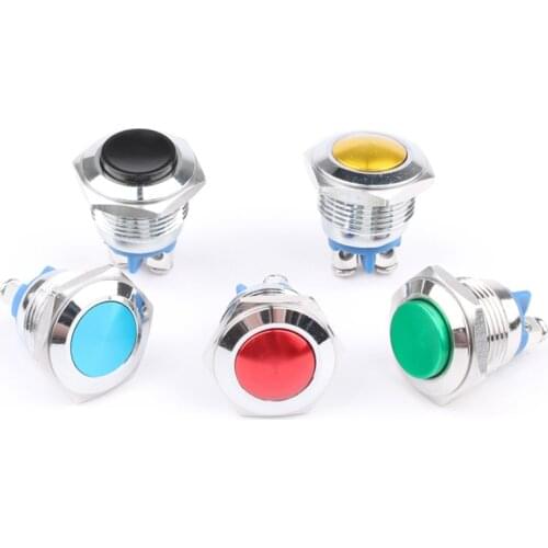 19MM semi-oxidated push Domed/high/flat button momentary red black blue Gold Green Screw/pin terminal button