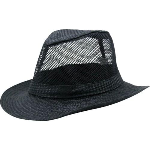 Mesh Straw Fedoras Unisex Outdoor Breathable Male Hat Fashion Casual Female Mesh Sun Hat Summer Straw Cap Big Brim