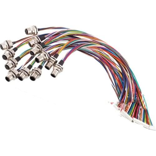 25CM GX12 GX12 A female/hole with 25cm cable B Female/hole JST PH2.0 PH plug-in Aviation Plug Socket Connector Wire Harness