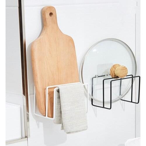1pc Wrought Iron Chopping Board Rack Kitchen Storage Racks Drain Rack Pot Rack