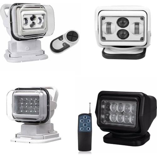 7Inch 360 Degree Remote Control 4D Led Search Light 60w 50W Marine Searchlight Spot Headlight for Boats Car Vehicle Off road