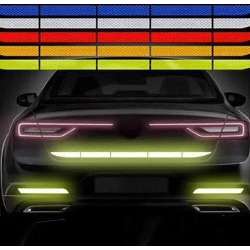 Luminous Car Trunk Fender Reflective Sticker Tail Night Safety Warning Stickers Tape Durable Rear Bumper Decal Safety Markers