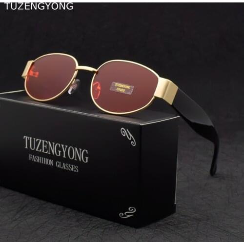 TUZENGYONG Classic Punk Sunglasses Brand Designer Sunglasses Men Oval Vintage Sun Glasses for Women Oculos De Sol Gafas UV400