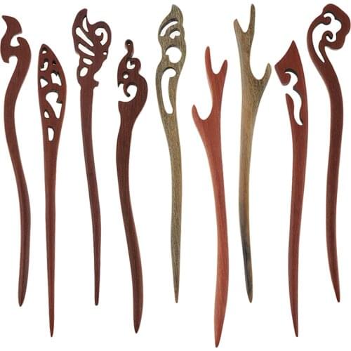 Vintage Bun Hair Stick Natural Wooden Sandalwood Handmade Ethnic Hairpin Pin