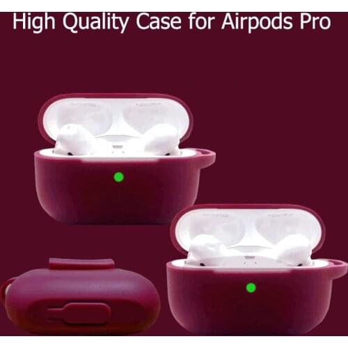 High Quality Case for Airpods Pro Protective Shell Solid Color Earphone Protective Case for AirPods Pro Silicone Cover with Hook