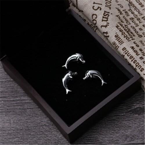 WKOUD 10pcs Silver Color mini 3D Metal Dolphin Charm Bracelet Necklace DIY Fashion Jewelry Alloy Pendants A879