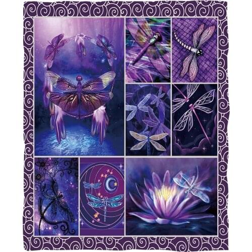 Dragonfly Psychedelic pattern funny Animal Blanket 3D full printed Wearable Blanket Adults/kids Fleece Blanket Drop Shipping 12