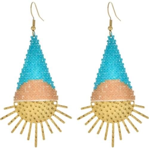 ZMZY Friendship Lady Miyuki Earrings Women Drop Earrings Sun Bohemian Handmade Jewelry Earrings pendientes mujer moda 2021