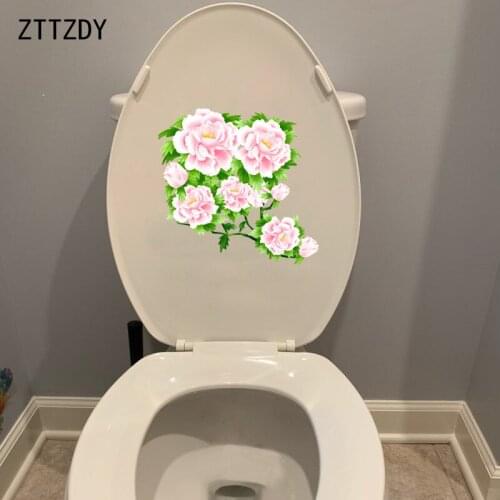 ZTTZDY 22.9*22.4CM Rich Peony Flower Living Room Wall Sticker Toilet Decal Home Decoration T2-0153