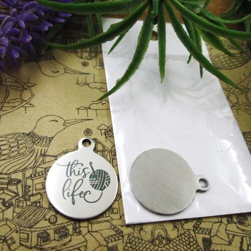 20pcs--"Crochet knitting Yarn This life "stainless steel charms 5 styles for choosing DIY Charms for necklace bracelets