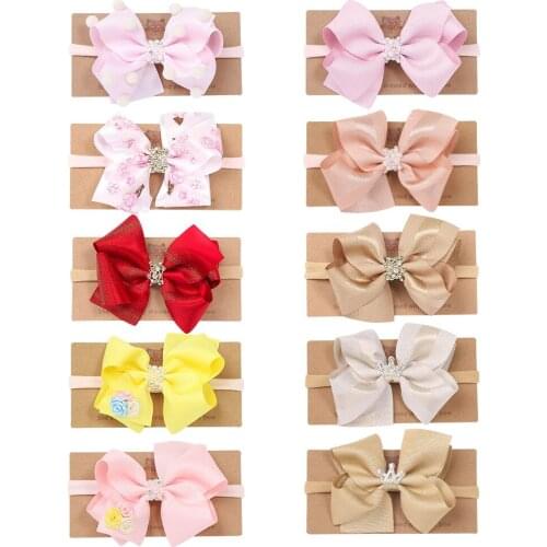 20 Pcs/Lot, 3.5 Inch Twisted Ribbon Bow Baby Nylon Headband, Newborn Baby Shower GIft Hair Accessories