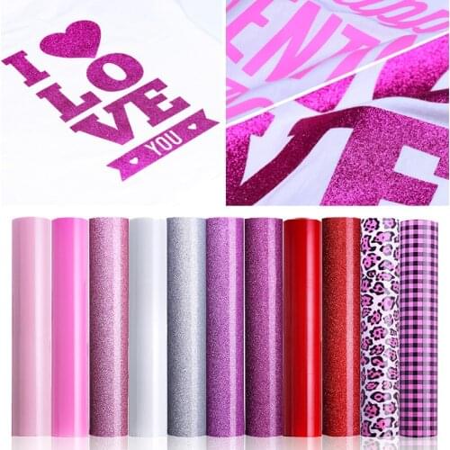 25x30.5cm Glitter Heat Transfer Vinyl Bundle Paper Iron On Vinyl Heat Press Vinyl Sheet DIY T-Shirt Clothes Textile Crafts