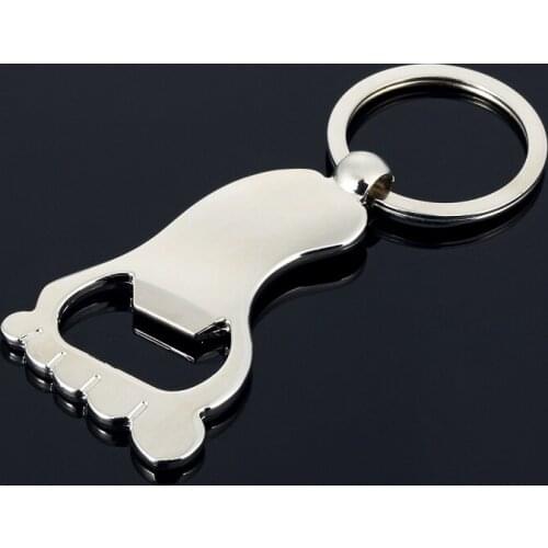300pcs Foot Shape Bottle Opener With Key ring Barefoot Beer Opener Keychain Novelty Gift Kitchen Tool