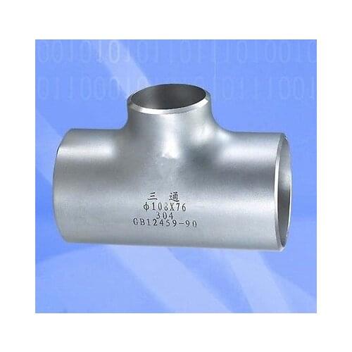 34x21mm 304 Stainless Steel Reducing Tee 3 Way Butt Welded Pipe Fitting Water gas Oil