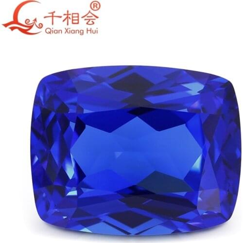 8*10mm 3.9ct cushion Shape Artificial Cobalt Spinel blue color Natural cut gem stone for jewelry making