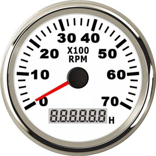 85MM Car Tachometer 7000RPM Tacho Meter Gauge With LCD Hourmeter Red Backlight For Outboard Motorycle Marine Boat