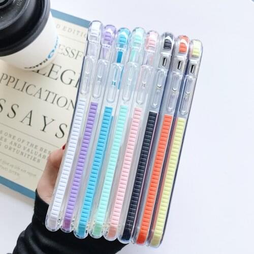 Candy Bumper Clear Silicone Phone Case For iPhone 11 12 Pro X Xr Xs Max 12 Mini SE2 6 6S 7 8 Plus Soft TPU Shockproof Back Cover