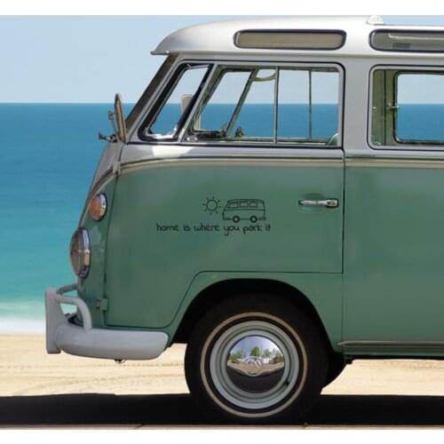 Black/Sliver Home is Where You Park It Quote Car Sticker Removable Waterproof Window Body Decal CL933