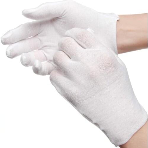 Pure White Cotton Gloves One Size Work Gloves Etiquette Jewelry Clean Jersey Gloves Household Protective Equipment Wholesale