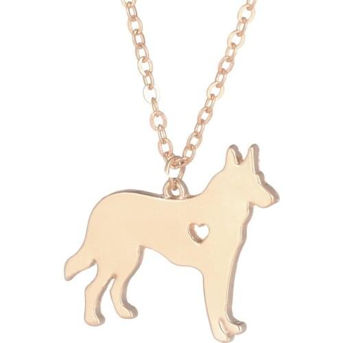 DANGGAO Fashion Cute German Shepherd Pendant Choker Necklace for women Trendy charm christmas gift Jewelry for girlfriend