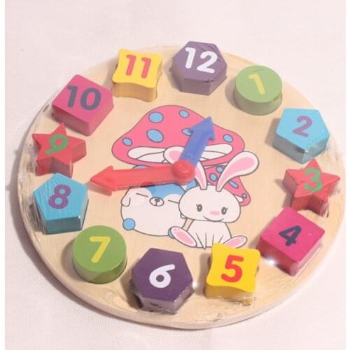Childrens educational early childhood toys colored clock digital clock shape blocks toys Free Shipping
