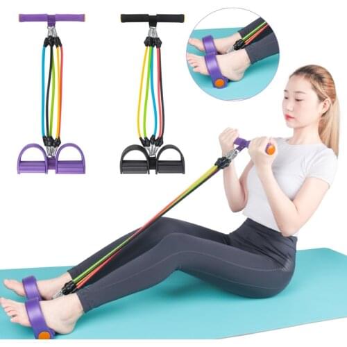 Fitness Gum 5 Tube Latex Pedal Exerciser Fitness Equipment Sit-up Pull Rope Expander Pilates Workout Elastic Resistance Bands