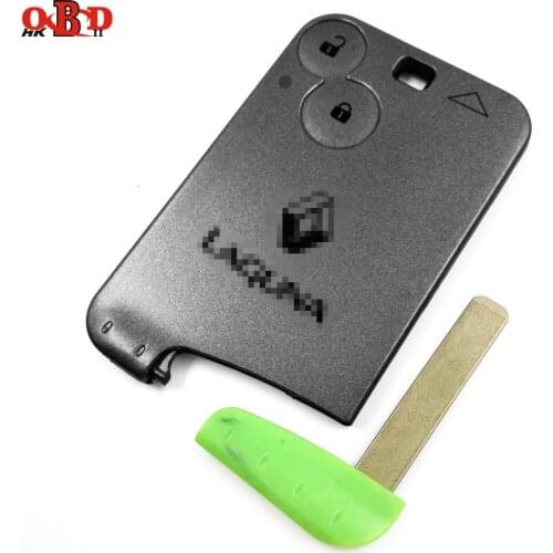 HKOBDII 2pcs,High Quality Remote SmartCard Key Case For RENAULT Laguna Smart Card 2 Button Key Shell WIth Insert Small Key Blade