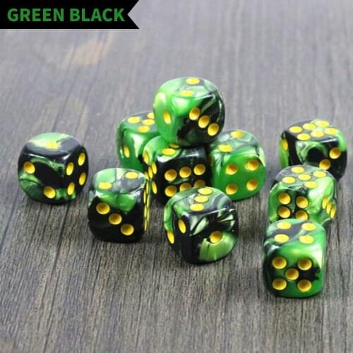 10pcs Two-color Acrylic Round Corner Dice 16mm 6 Side Dots Patterned Game Dice for Club Party Entertainment Board Game