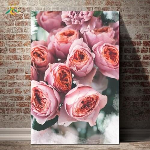 Nordic Style Canvas Painting Romantic Pink Rose Wall Art Canvas Painting Pop Art Posters and Prints Wall Pictures Home Decor