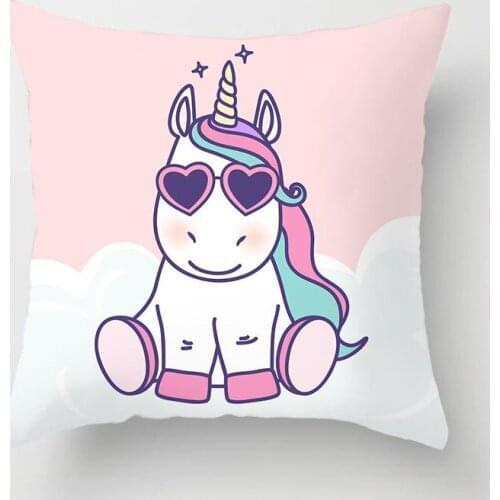 Creative Unicorn Printing Cushion Cover Unicorn Polyester Decorative Pillowcase Unicorn Throw Pillow Case For Sofa Cushion Cover