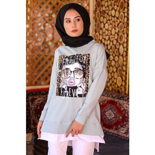 Printed Lycra Tunik Mint - 4369.102