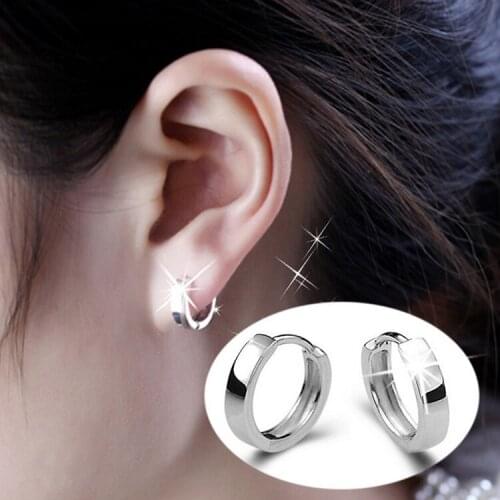 2016 Fashion Korean Style Silver Plated Glossy Unisex Earrings Charming Jewelery Accessories