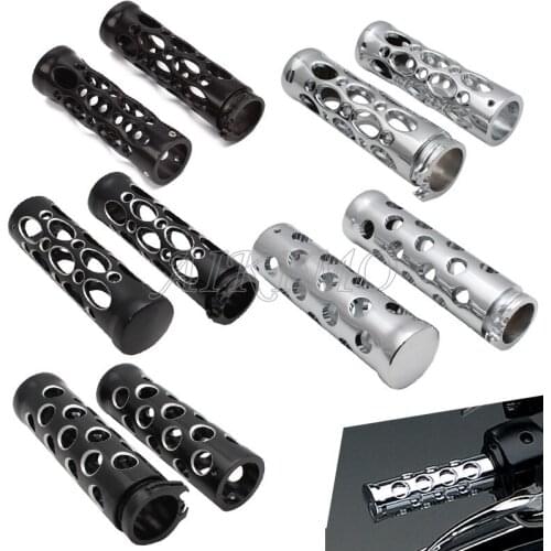 Motorcycle Billet loophole holes 1" 25mm Handlebars Hand Grips For Harley Honda Kawasaki Suzuki Yamaha Chopper Bobber Custom