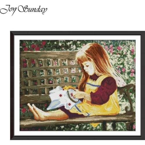 Joy Sunday Counted Cross Stitch Kits Embroidered Girl Canevas Broderie DMC Kit 11CT 14CT Printed Stitch Cross Manual Needlework