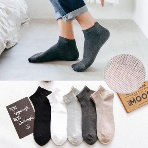 1Pairs Mens Cotton Socks Pure Color Shallow Mouth Invisible Mesh Spring And Summer Thin Socks Men Boat Socks Male Short Tube