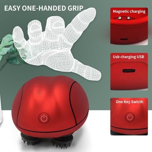 The Newest 3D Scalp Massager Deep Tissue Kneading Vibrating Waterproof Electric Head Massager Wireless Promote Hair Growth Care