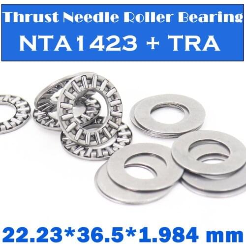 NTA1423 + TRA Inch Thrust Needle Roller Bearing With Two TRA1423 Washers 22.23*36.5*1.984 mm 5Pcs TC1423 NTA 1423 Bearings