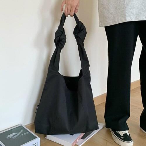 Fall/winter 2021 Black Dumpling Canvas Bag Retro One Shoulder Large Capacity Female Joker Simple Handbag