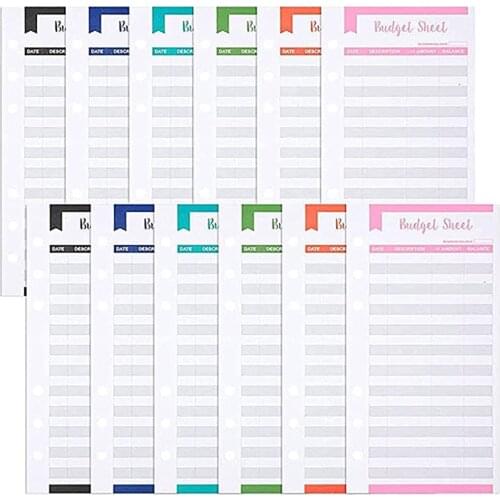 12 Expense Tracker Budget Sheets Money Organizer for Cash & Ledger Book Use with Cash Envelopes for Budgeting Cash Wallets