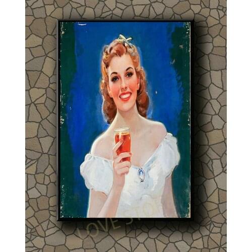 P090 Vintage Beautiful Pin-up Girl Classic Picture 21 Silk Fabric Poster Art Decor Indoor Painting Gift