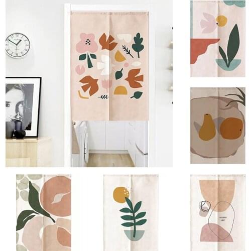 Simple Art Partition Door Curtain Kitchen Lampblack Toilet Half Panel Curtain Bedroom Geomantic Blackout Curtain Doorway Hanging