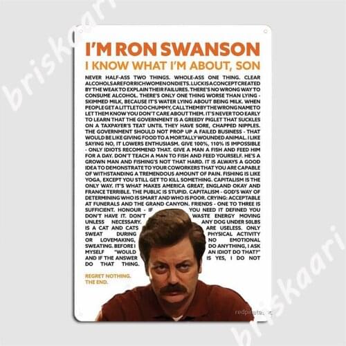 Ron Swanson Quotes Design Metal Signs Club Home Club Bar Printing Wall Decor Tin sign Posters