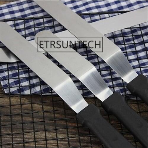 100pcs Stainless Steel 6/8/10/12inch Butter Cream Cake Spatula Bent Knife Cake Pastry Smoother Decoration Tools