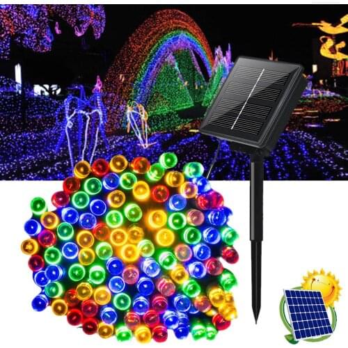 LED Solar Holiday Decoration String Light Garden Outdoor Water Colorproof Light 200 Heads Garden Light String 8 Functions