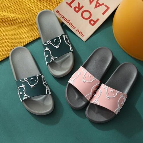 Male cartoon slippers women anti-slip fashion cute home parent bathroom slippers mens shoes house slippers women shoe for women