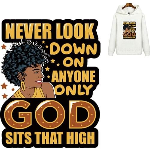 African Women Heat-Sensitive Thermal Stickers On Clothes Beauty Black Girl Iron On Patch For Hooide Patch