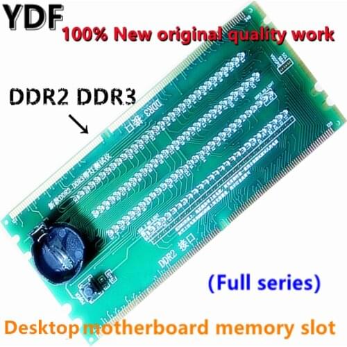 100% New Desktop DDR2 DDR3 Memory RAM Slot Tester with LED Lights DDR2 DDR3 Slot Tester for Desktop Motherboard